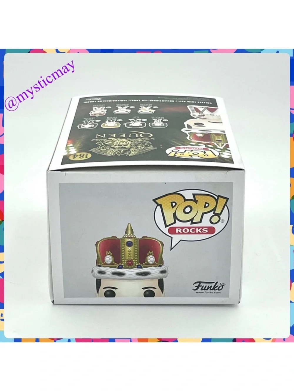 2021 Funko Pop Rocks QUEEN 184 FREDDIE MERCURY Figure w Crown and Cape in Box